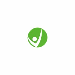 Green Healthy Fit People Logo Vector
