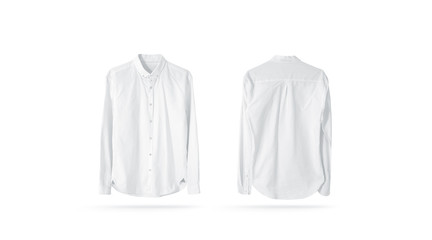 Blank white classic mens shirt mockup, isolated