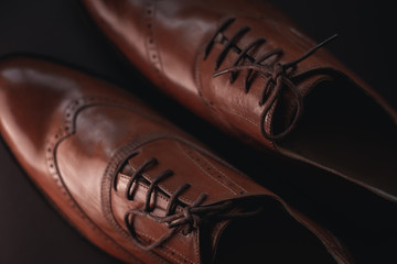 Classic men's brown Oxford shoes