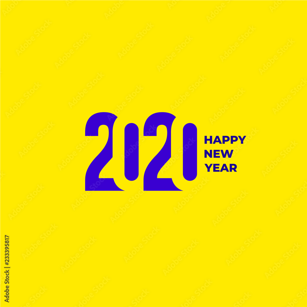 Poster 2020 text design pattern. collection of happy new year and happy holidays. vector illustration. isol