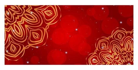 Ethnic Mandala ornament. Vector illustration for congratulation or invitation Diwali festival greeting card.