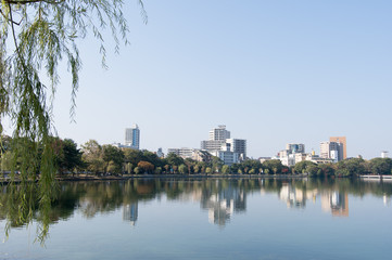 Naklejka premium 福岡市 大濠公園の風景