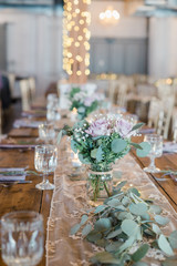 wedding table with flowers