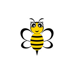 Cute Cartoon Bee. Bee icon. Vector illustration