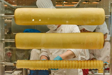 Fototapeta premium Cake making. Baumkuchen