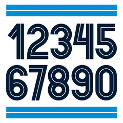 Set of vector numbers made with white lines, can be used for logo creation in public relations business.
