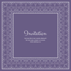 Abstract ornamental lace frame for greeting card or invitation