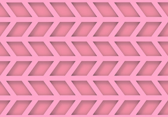 3d rendering. modern pink trapezoid geometric pattern wall background.
