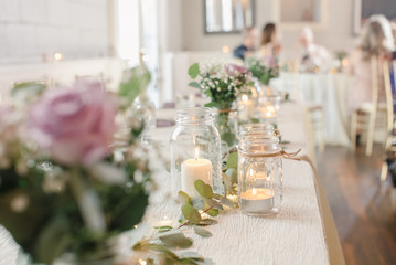 Fototapeta na wymiar wedding table with flowers