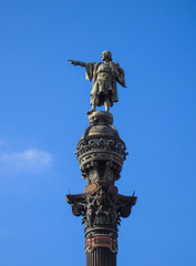 Statue of cristobal colon in barcelona, Spain
