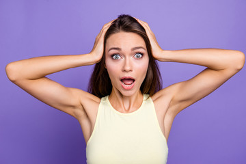 Fototapeta premium Close-up portrait of nice cool sweet adorable charming attractiv