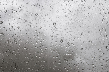 Water drops on glass, rain drop