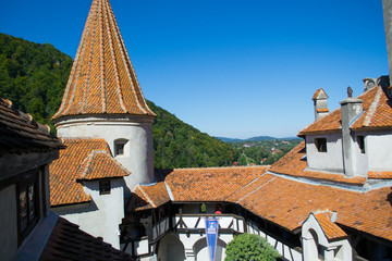 Roof of Bran castle in Tranyslvania, Romania