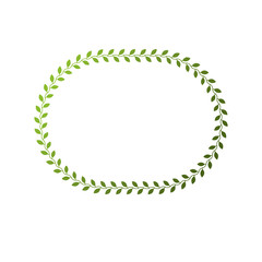 Victorian art vector circular frame with blank copy space created using floral decoration and green leaves. Heraldic template illustration.