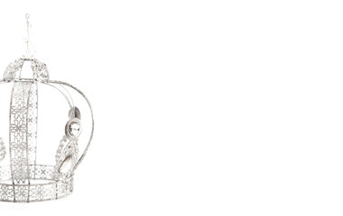 Royal Crown with Jewels and Made of White Gold or Silver on a White Background © pamela_d_mcadams