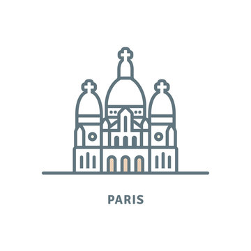 Paris icon with Sacre-Coeur basilica