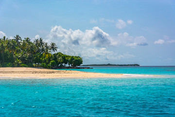 Stunning tropical beach with white sand in the Maldives. a great place to dive into meditation and Nirvana