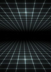 abstract techno background, grid perspective