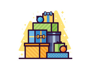 Gift boxes vector illustration
