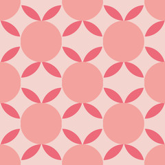 Circular geometric background pattern in various shades of neutral pink. Seamless vector design for home decor, textiles, gift wrapping paper, wallpaper, stationery, fashion and graphic design use.