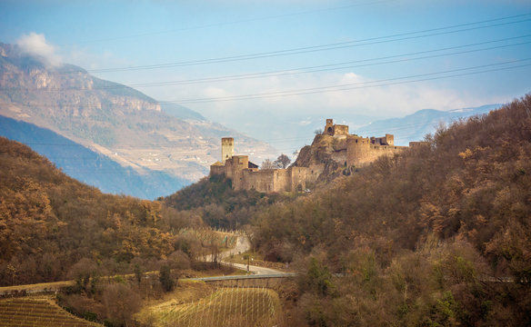 Firmian - Sigmundskron Castle, one of the oldest castles in South Tyrol near the city of Bolzano, South Tyrol , northern Italy