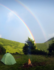 rainbow over landscape