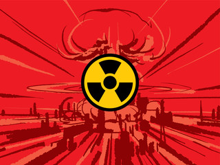 Fototapeta na wymiar Nuclear bomb explosion illustration vector