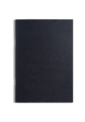 Black notebook isolated on white background