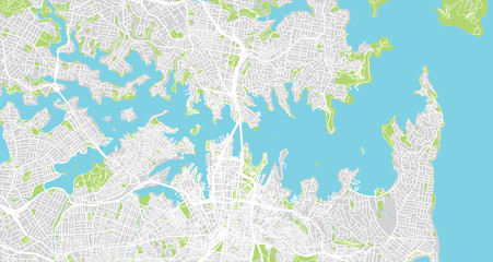 Fototapeta premium Mapa miasta miejskiego wektor Sydney, Australia