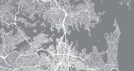 Urban vector city map of Sydney, Australia - obrazy, fototapety, plakaty