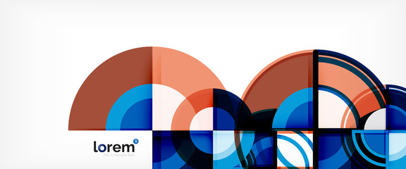 Obraz premium Circle abstract background, bright colorful round geometric shapes