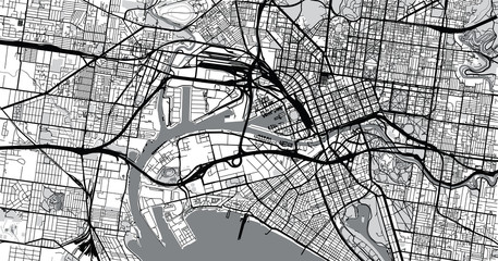 Obraz premium Urban vector city map of Melbourne, Australia