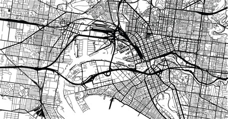 Urban vector city map of Melbourne, Australia