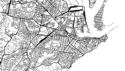 Urban vector city map of Newcastle, Australia