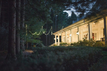 old house at night