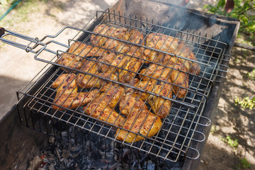 Grilled chicken wings baked