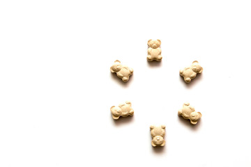 vitamins on white background, place for text, for children