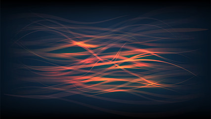 Abstract background with glowing orange wavy lines