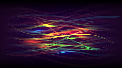 Abstract background with glowing rainbow coloful wavy lines