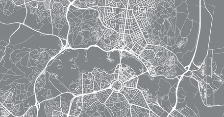 Urban vector city map of Canberra, Australia