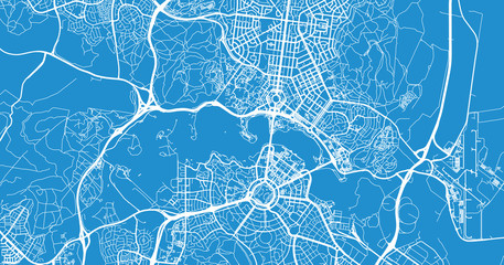 Urban vector city map of Canberra, Australia - obrazy, fototapety, plakaty