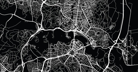 Urban vector city map of Canberra, Australia - obrazy, fototapety, plakaty