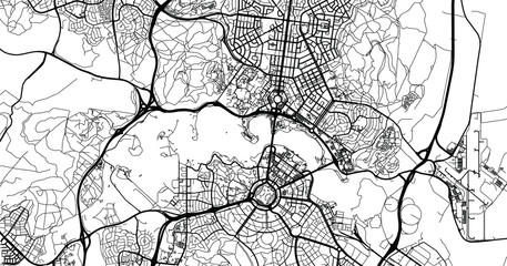 Urban vector city map of Canberra, Australia