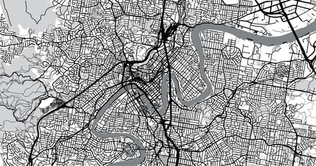 Urban vector city map of Brisbane, Australia