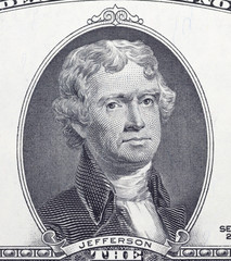 Thomas Jefferson portrait on dollar bill