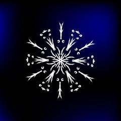 Vector Illustration. Isolated snowflake icon. Winter ornament element drawn by brush