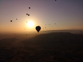 Balloons, Cappadocia, travel. village, fly, turkey 