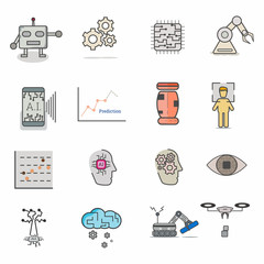 colorful AI icon concept eps10
