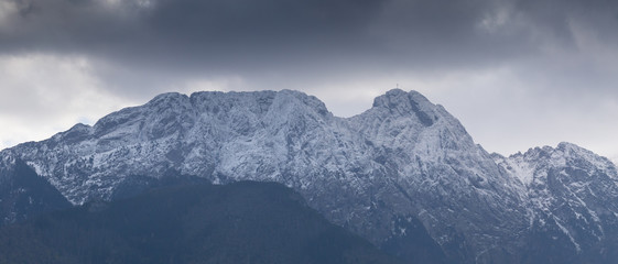 Dark clouds over the Giewont Mountain in polish Tatra Mountains near Zakopane in Poland