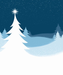 Obraz premium Christmas background in blue colors with trees